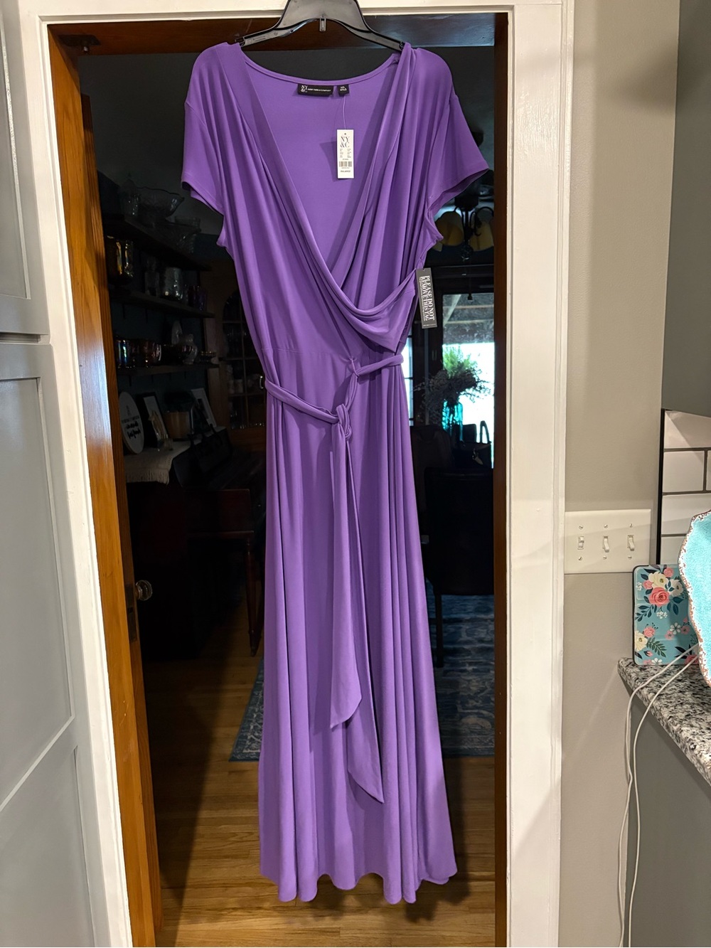 Purple Women's Belted Maxi Dress - Picture 2 of 6